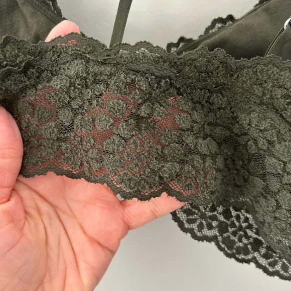 Aerie Unlined Dark Evergreen Lace Strappy Bralette - Picture 5 of 6